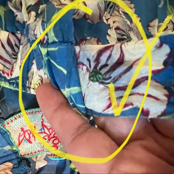 Johnny was silk Floral flowing pants  Sz XS - Picture 5 of 6